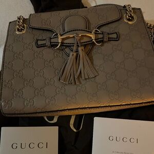 Leather Gucci logo bag